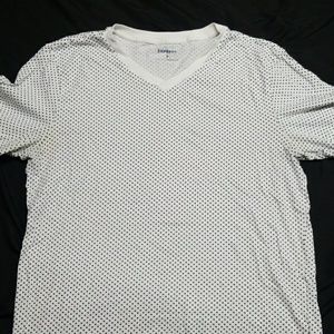 EXPRESS V-neck white with black polka dots Medium.
